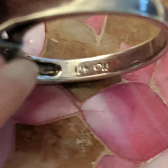 GORGEOUS Antique/Vintage 1950's Sterling Silver Ring with Real Diamonds - Picture 9 of 16